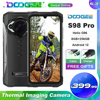 DOOGEE S98 Pro 8GB+256GB Karm Telefon Thermal Imaging kaameraga Telefon Helio G96 33W Kiire Tasuta IP68/IP69K nutitelefoni