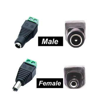 Naine Mees DC Connector 5,5 mm x 2.1 mm Power Jack Adapter Plug Kaabel-Liides LED Riba Turvalisus Kaamerad