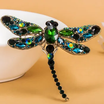Suur Suurus Dragonfly Prossid Ehted Fashion Rhinestone Crystal Sõle Kimp Vintage Putukate Hijab Sõrmed Üles Mood Naiste Pin-Koodi