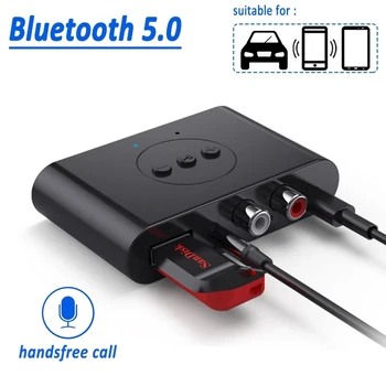 Bluetooth-5.0 Audio Vastuvõtja U Disk RCA 3.5 3.5 mm AUX Pesa Stereo Muusika Traadita side Adapter koos Mic autovarustuse Kõlari Võimendi