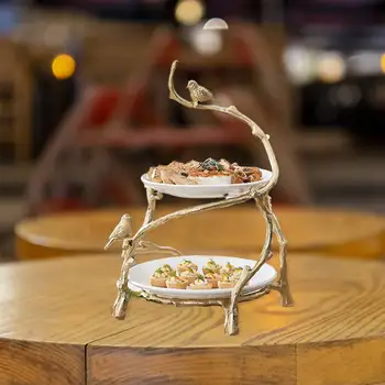 2-Tasandiline Suupiste Sahtel Magustoit Plaadid Omanik Macaron Maiustused Buffet Dekoratiivsed Teenus Köök Tarvikud Edevus Plaate Pulm