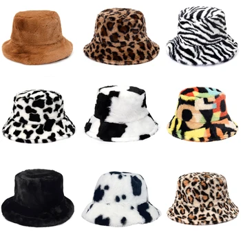 Talvel Lehm Leopard Faux Karusnaha Kohev Kopp Mütsid Naiste Väljas Soe Päike Müts Pehme Velvet Karvased Kalamees Ühise Põllumajanduspoliitika Tüdruk Moe Panama