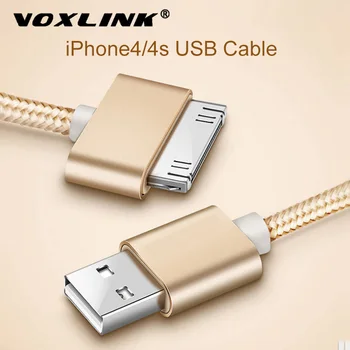 VOXLINK USB Kaabel Nailonist Punutud kiirlaadimine kaabel iPad 1 30 pin Metallist pistik Sünkroniseerida Andmeid USB Laadija Kaabel iphone 4 4S, 3GS,