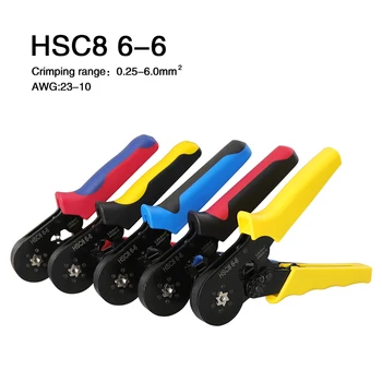 HSC8 6-6 Kuusnurk presstangid isereguleeriv Torujad Terminal Crimper Tool 0.25-6mm 23-10AWG Press Plier Suure Täpsusega 10SA