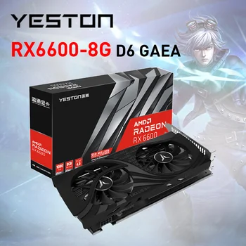 YESTON Uus Radeon RX6600 8 GB Graafika Kaardi GPU GDDR6 128-bit 14 gbit / s 7nm videokaart AMD PROTSESSOR graafikakaart LHR placa de vídeo