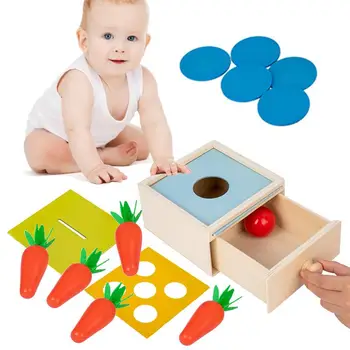 Montessori Mänguasjad 1-aastane Laps ei Tõmba Porgand Komplekt Puidust Mänguasi Kuju Sobitamise Puzzle Lapsed Puidust Mäng Haridus Mänguasjad Lastele