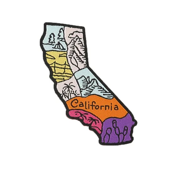 California Vabariik Riigi Kaart Tikitud Plaaster Raud Appliques jaoks Jakk (Suurused:8.5x4.1cm)