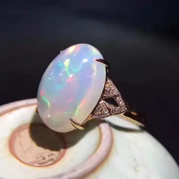 Looduslik Reaalne Opaal Ring Euroopa Mood Naine Mehe Poole Pulm Kingitus Opaal 925 Sterling Silver Ring