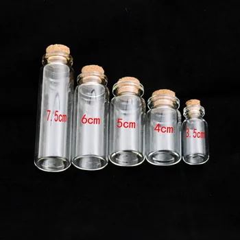 MIAOCHI DIY Mini Klaasist Pudel Väike Tilluke Selge Korgist Korgiga Klaasist, kes Soovivad Pudelid Läbipaistev Klaas Purgi Kork Pudeli 3tk/palju