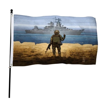 Hot Müük Ukraina Trident Lipu 3x5ft Banner 00d Polüester Kohandatud Kaitserõngad Riikliku Päev