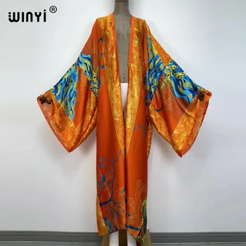 WINYI rüü longue kimono Naiste Kampsun, õmblema kimono Kokteil sexcy Boho Maxi-Aafrika Puhkus Batwing Varruka newRobe