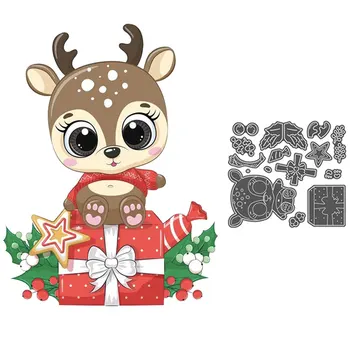 Metalli Lõikamine Sureb Uus 2020. aasta Jõulud Deer kinkekarbis Hallituse Šabloon Uute DIY Scrapbooking Album Käsitöö Reljeef Kaartide Tegemine