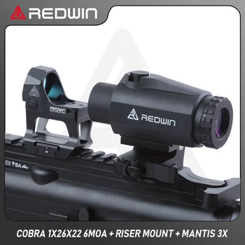 Punane Win HD Cobra 1x26x22 6MOA RMR X-ray Photoetching Red Dot RMR Ärkaja Mount Mantis 3x Luup jaoks GLOCK 17 19 9mm AR15 M4 Re
