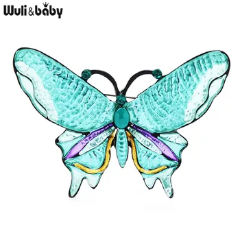 Wuli&baby Suur Emailiga Liblika Prossid Naiste 4-värvi Putukate Pulmad Vabaaja Sõle Sõrmed Kingitused