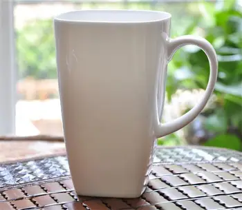 700ML, tavaline valge luu hiina suurte tee kruusid, ruut portselantass mornin vesi, tasse kohvik keraamiline tass kohvi, trummel kohvik