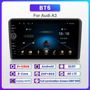 Android QLED CarPlay Auto Raadio Multimeedia Video Mängija Auto Stereo GPS Audi A3 8P 2003 2004 2005 2006 2007 2008-2013 2din