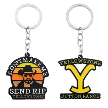 Yellowstone ' i Dutton Ranch Metallist Võtmehoidja USA seriaal Ikoon Pin Badge Auto Võti Ornament Paar Ehted