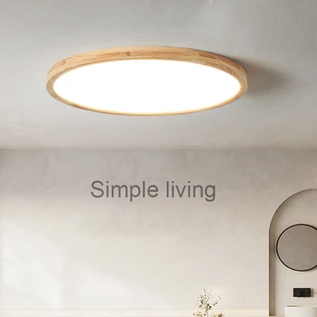 Põhjamaade ultra-õhuke led lakke lamp elutuba lihtne, kaasaegne rõdu vahekäiguga hele täispuidust Jaapani tuba magamistuba lamp läige