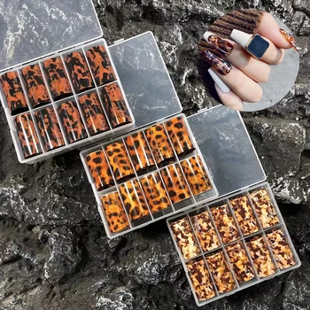 Kilpkonna Kilp Amber Küüned Kilpkonnaluuga Nail Art Foil Üleandmise Kleebised Wrapid Näpunäiteid Küünte Maniküür Teenetemärgid
