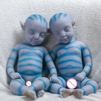 18 Tolline (46cm) Avatar Kaksikud kogu Keha Silikoon Baby Doll Pehme Plaatina Silikoon Beebi Nukud Käsitöö Vastsündinud Beebi Lapsed Nukk Mänguasjad